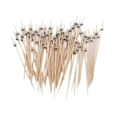 Imagem de Palitos De Comida Descartáveis De Bambu Pérola Branca 100 Peças Para C