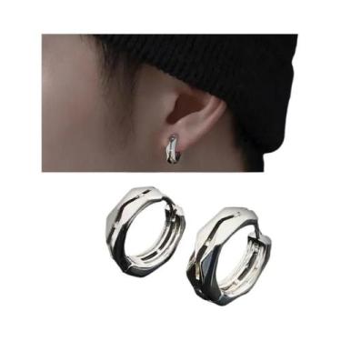 Imagem de Brincos De Argola Góticos Masculinos Com Caveira, Hipoalergênicos, Joi