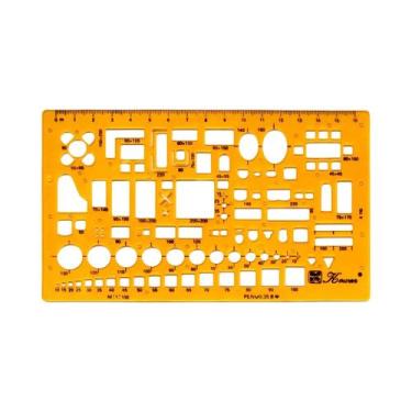 Imagem de Régua De Medição Oval Em Resina K Durável Para Desenho Digital, Móveis