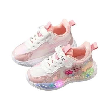 Imagem de Tênis Casuais LED Com Estampa Da Princesa Elsa De Frozen Para Meninas,