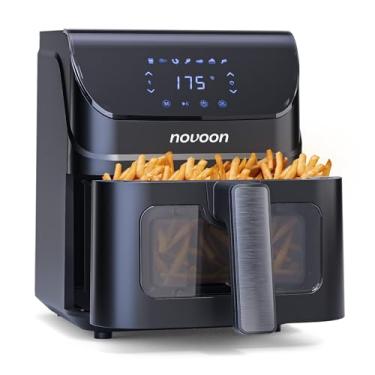 Imagem de Fritadeira Elétrica Digital Novoon 4,5L 1400W 3 em 1 - Frita sem Óleo, Assa e Reaquece. Air Fryer 4,5 Litros Silenciosa Prepara Batata Frita, Frango, Carne, Peixe, Pão de Queijo e Mais 220v