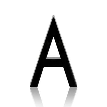 Imagem de NumRealm Números de casa, número de caixa de correio 3D à prova d'água, endereço de porta autoadesivo, jardim, apartamento, hotel, sinalização, preto (A)