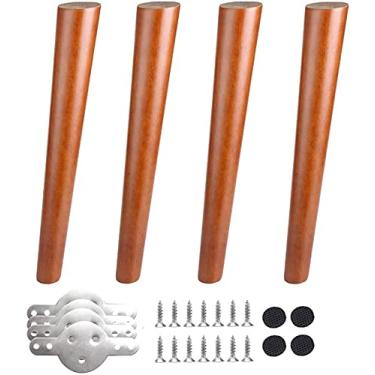 Imagem de Pernas de móveis de madeira maciça, pés de sofá, pés de armário de cozinha, pés de substituição para mesa de TV, mesa de café, mesa de jantar, mesa de cabeceira, 4 peças (tamanho: 25 cm/9,8 pol.) (70