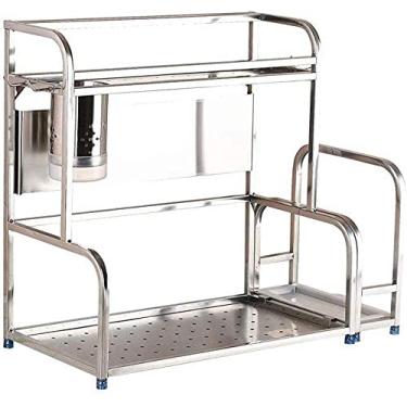 Imagem de U5GAAALPPQ9 Prateleira de cozinha para armazenamento embaixo da prateleira, escorredor de aço inoxidável, suporte de talheres Happy Cooking Life Long Service Aço inoxidável