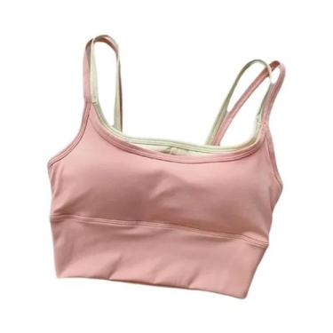 Imagem de Sutiã Esportivo Feminino Com Bloco De Cores E Alças Para Yoga, Camisol