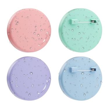 Imagem de Compatível com suporte oculto Apple AirTag, pacote com 4 unidades IPX8 selado à prova d'água para crianças ocultas com alfinete invisível, para crianças, idosos, bagagem, roupas (roxo claro + azul