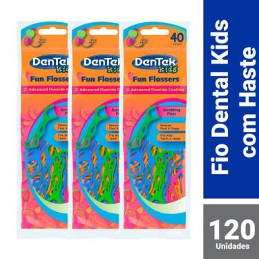 Imagem de Kit Fio Dental Infantil DenTek Fun Flossers 120 unidades