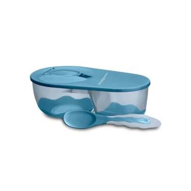 Imagem de Prato Fundo Com Divisória E Colher Funny Meal Azul Multikids Baby - BB