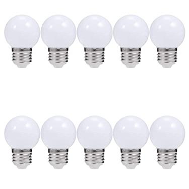 Imagem de Lxcom Lighting Lâmpada LED G14 1W Globo Equivalente 10W Lâmpadas Redondas Branco Frio 6500K Base E26 E27 G45 Luzes LED Espelho de Vaidade para Luz Noturna Banheiro, Pacote com 10