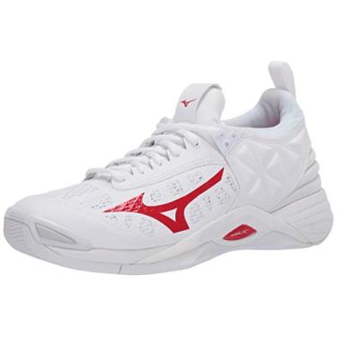 Imagem de Mizuno Tênis de vôlei feminino Wave Momentum, Branco e vermelho, 12