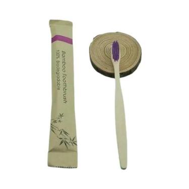 Imagem de Escova De Dentes Vegana De Carvão De Bambu Com Cerdas Macias Ecológica