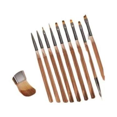 Imagem de Conjunto De Pincéis Para Unhas Em Gel UV 9 Peças, Canetas Para Pintura