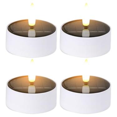 Imagem de Velas solares, à prova d'água, velas falsas sem chama, luzes de LED para uso externo - centros de mesa à prova d'água para decoração de Halloween, Natal, casamento, Ação de Graças