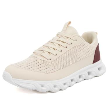 Imagem de Nautica Tênis de corrida feminino, leve, atlético, respirável, acolchoado, com cadarço, academia, caminhada e treinamento, Borgonha, 39