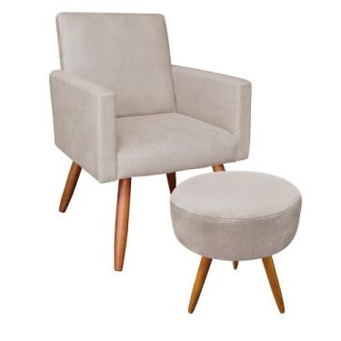 Imagem de Kit 01 poltrona com 01 puff larissa sued - DRossi