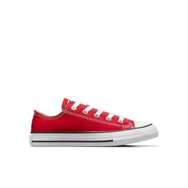 Imagem de Converse Tênis unissex Chuck Taylor All Star de lona cano baixo, tamanho 40, Vermelho, 1 Little Kid