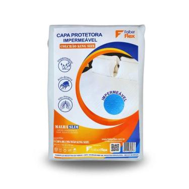Imagem de Capa Impermeável Colchão King Antiácaro c/Elástico 193x203 - Faiber Fl