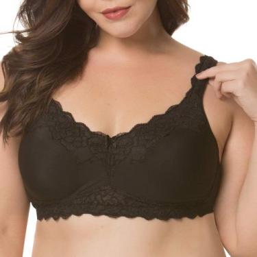 Imagem de Sutiã Sustentação DelRio Contemporânea 40957 Com Renda, Preto, 48