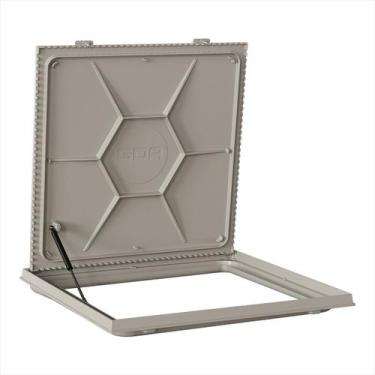 Imagem de Tampa Tampão Reforçado 500kg 80x80 Articulado Cisterna, Esgoto, Cx de 