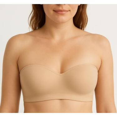 Imagem de Sutiã sem alça com Bojo Alça Removível Poliamida - ZAFRA, Bege, M