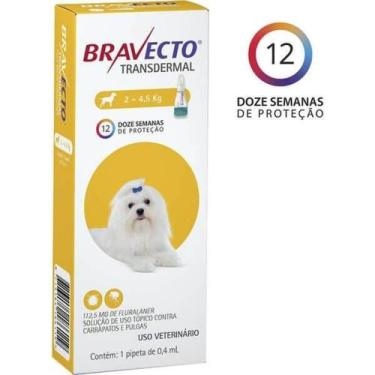 Imagem de Bravecto Transdermal Antipulgas e Carrapatos Para Cães de 2 a 4,5 kg -