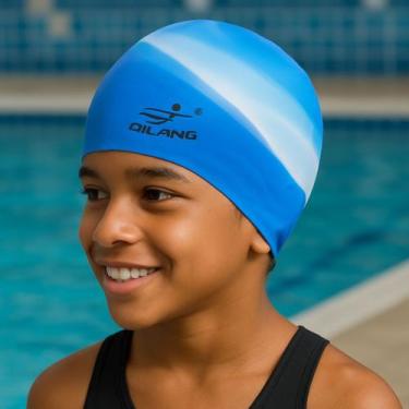 Imagem de Touca de natação infantil silicone piscina chromata - ALIKI, Menino