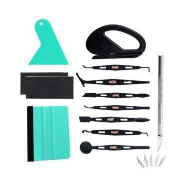 Imagem de Kit De Ferramentas Para Aplicação De Vinil Automotivo: Espátula, Corta