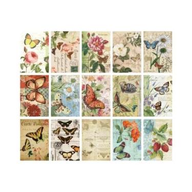 Imagem de Papel De Caderno Artístico Vintage Com 30 Folhas Para Decoração De Pla