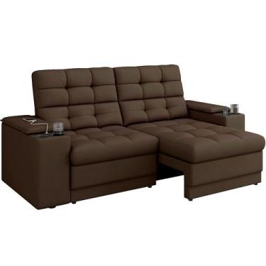 Imagem de Sofá Best House Confort 3 Lugares Retrátil e Reclinável, MARROM