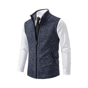 Imagem de Colete Masculino De Tricô Sem Mangas Marrom, Moda Casual, Marca De Lux
