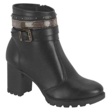 Imagem de Bota Tratorada Feminina Moleca Salto Alto Strass 5348.103-Feminino