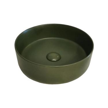 Imagem de Cuba para Banheiro Cerâmica Verde Fosca 36cm Reno RC 29