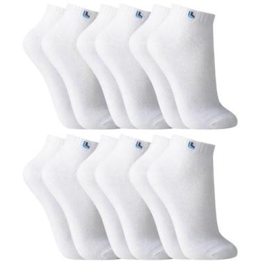 Imagem de Kit 6 Pares Meias Sport Walk Cano Curto Lupo Algodão, G, 6 branca