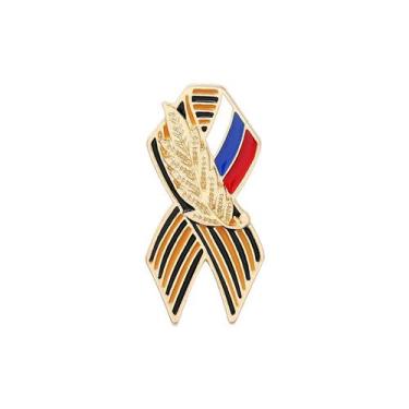 Imagem de Brooch Pin Ribbon Wheat Listred Enamel Design Alloy - Yiweisai