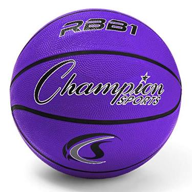 Imagem de Champion Sports Bola de basquete oficial de borracha, tamanho 7, roxo