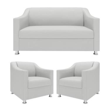 Imagem de Kit Sofá 2 Lugares Namoradeira Com 2 Poltronas De Barbearia - Móveis M