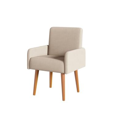 Imagem de Poltrona Rebeca Tecido Veludo Bege TB Ecommerce