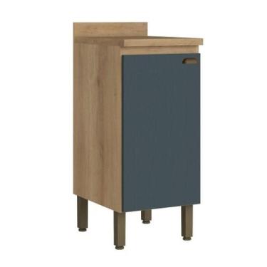 Imagem de Balcão 40 cm com 1 Porta Finesse Capuccino Azul - THB - THB Móveis