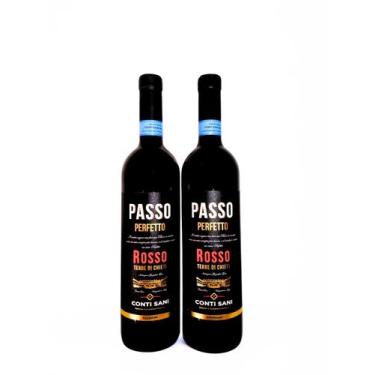 Imagem de 2 Vinhos Tintos Secos Italianos Rosso Passo Perfetto IGT 750ml