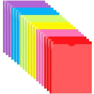 Imagem de Pasta de bolso INFUN de plástico resistente com pinos, pacote com 18