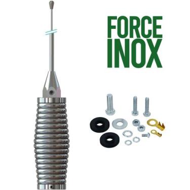 Imagem de Antena Px Cromada Inox Bobinada Maria Mole 2,70 metros + Parafusos Fix