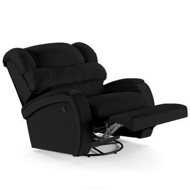 Imagem de Poltrona Do Papai Reclinável Kalie Glider Giratória Fh9 Pu Preto - Mpozenato