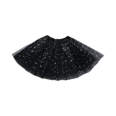 Imagem de Saia Tutu Com Glitter E Lantejoulas Para Meninas, 3 Camadas De Tule, P