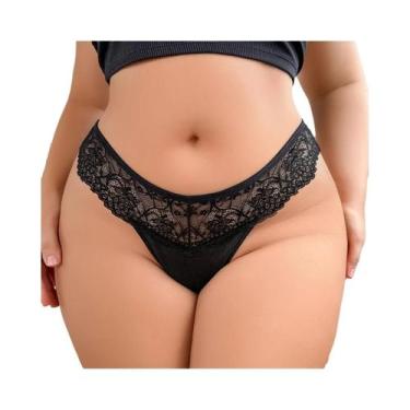 Imagem de Tanga Sexy Floral De Cintura Baixa Com Laço Para Mulheres plus Size XL