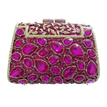 Imagem de Bolsa Clutch Feminina De Festa Luxo Com Cristais E Strass - Lika Bijut