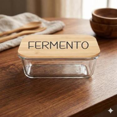 Imagem de Pote Hermético Vidro e Tampa de Bambu (370 ml) Fermento - Casa Vitá, F