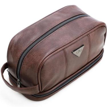 Imagem de Bolsa de higiene Emissary Leather Travel Resistente à Água Masculina