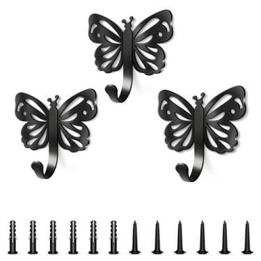 Imagem de Ganchos de Parede Midukit com Design de Borboleta 20 lb Metal Kit com 