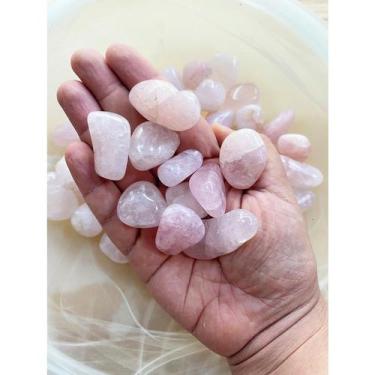Imagem de Pedra Quartzo Rosa Rolada 1cm a 4cm - Amor Alegria Paz Stress Ansiedad