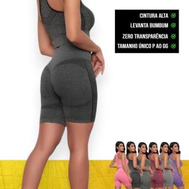 Imagem de SHORT Leg Legging LEVANTA BUMBUM Cintura Alta Fitness Treino Corrida A